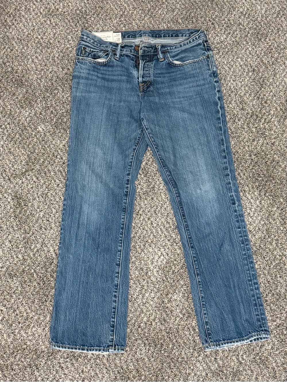 Abercrombie & Fitch Men's Blue Denim Jeans Slim Straight Medium Wash
